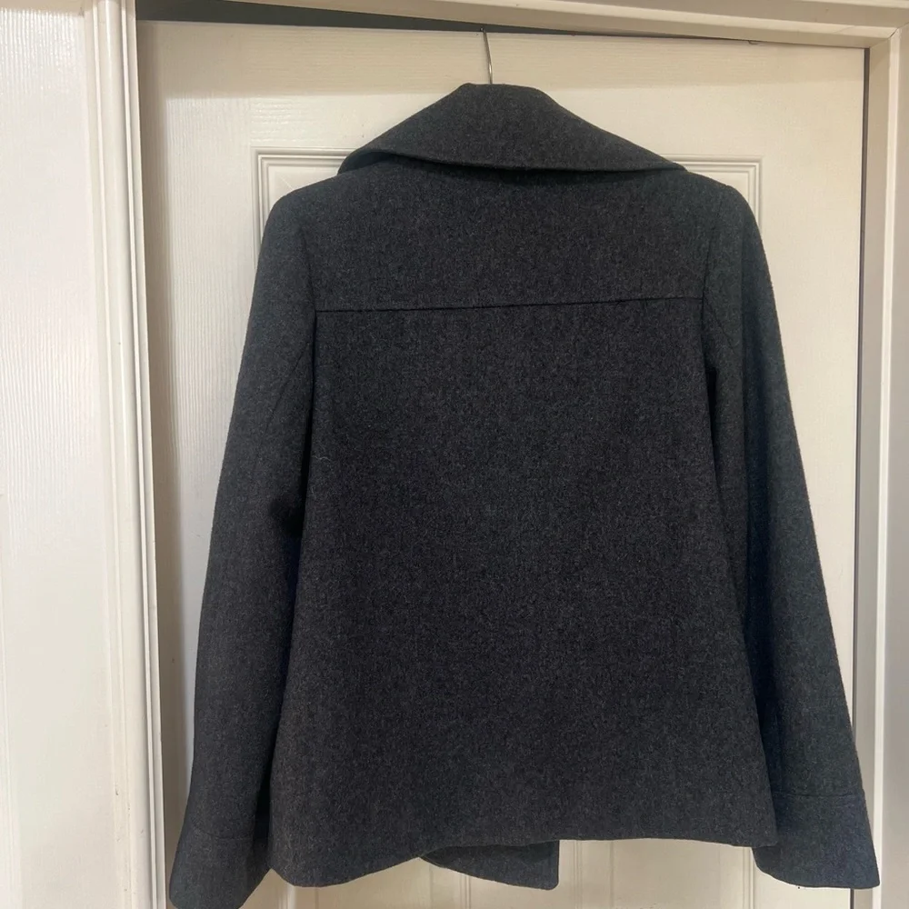 Merona Womens sz M‎ gray Wool Blend Peacoat Winter Coat fall warm cozy old money